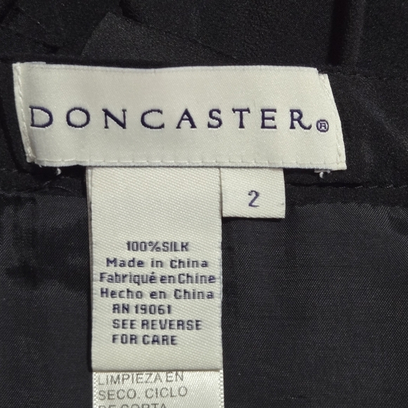 Doncaster Womens Black Tiered Ruffled Pure Silk Chiffon Pencil Skirt Size 2 - Picture 7 of 7